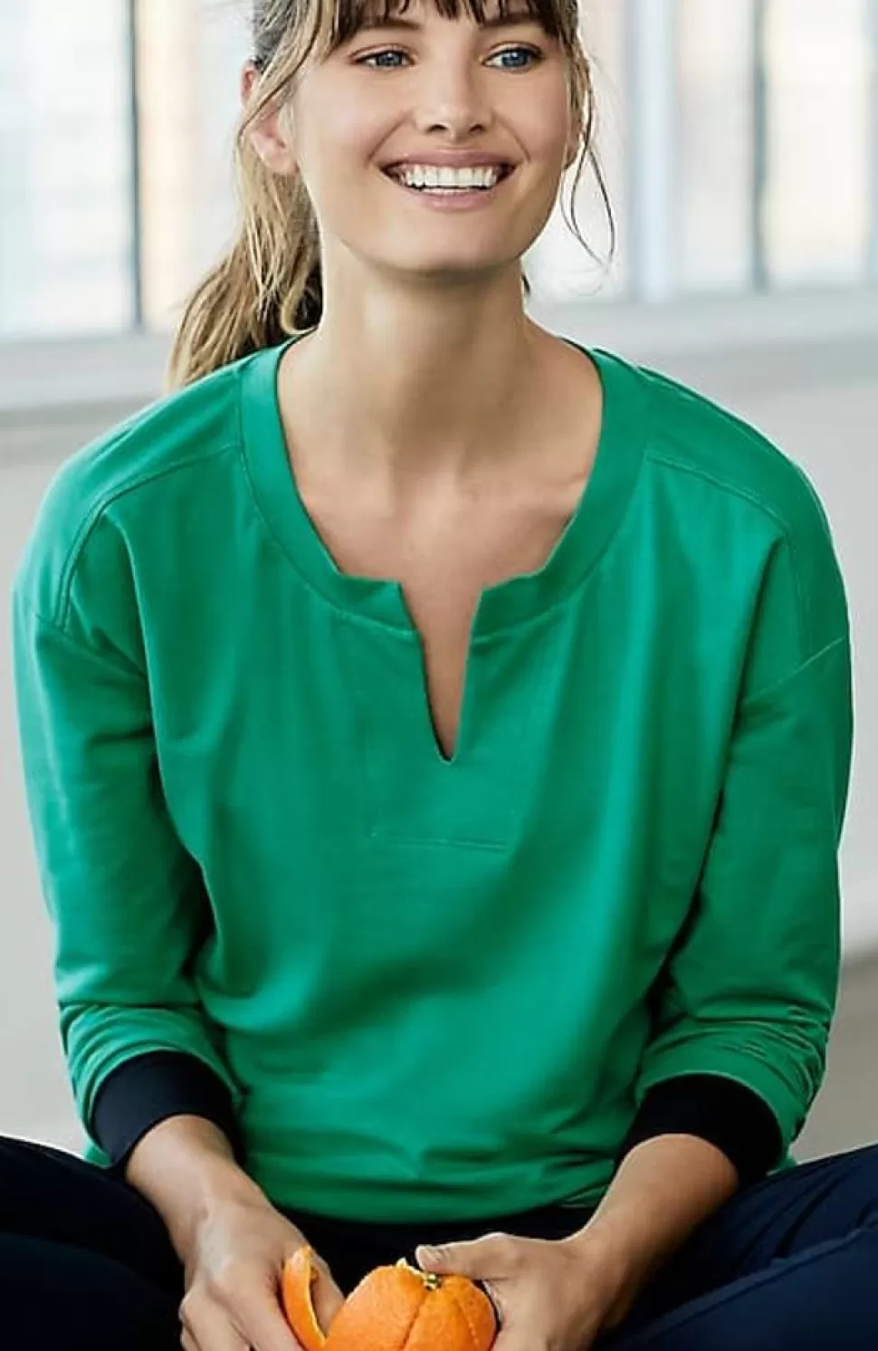 Fit Elevate Terry Split-Neck Sweatshirt | Jjill | J.Jill Hot