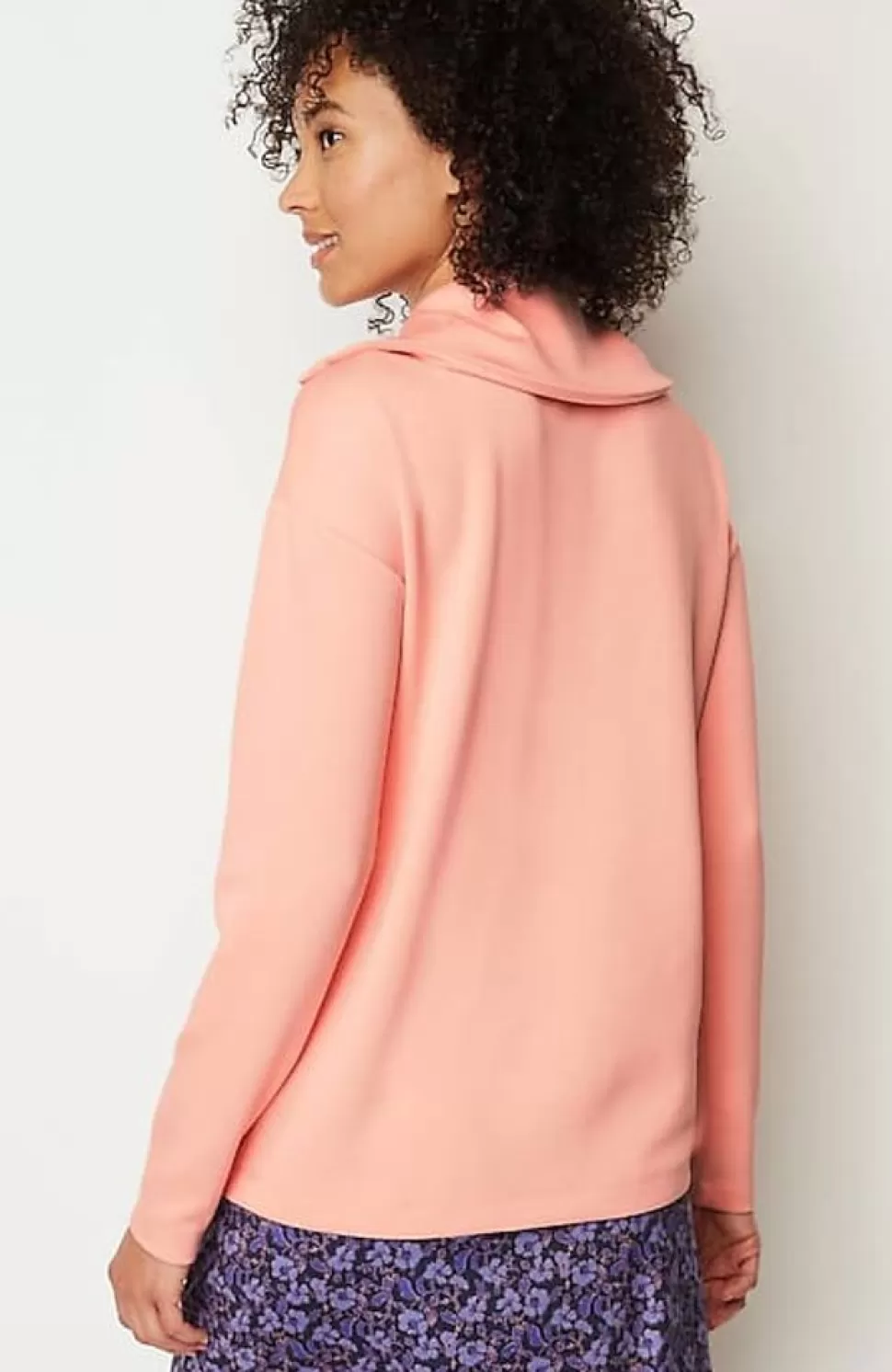 Fit Sleek Double-Knit Snap-Front Pullover | Jjill | J.Jill Flash Sale
