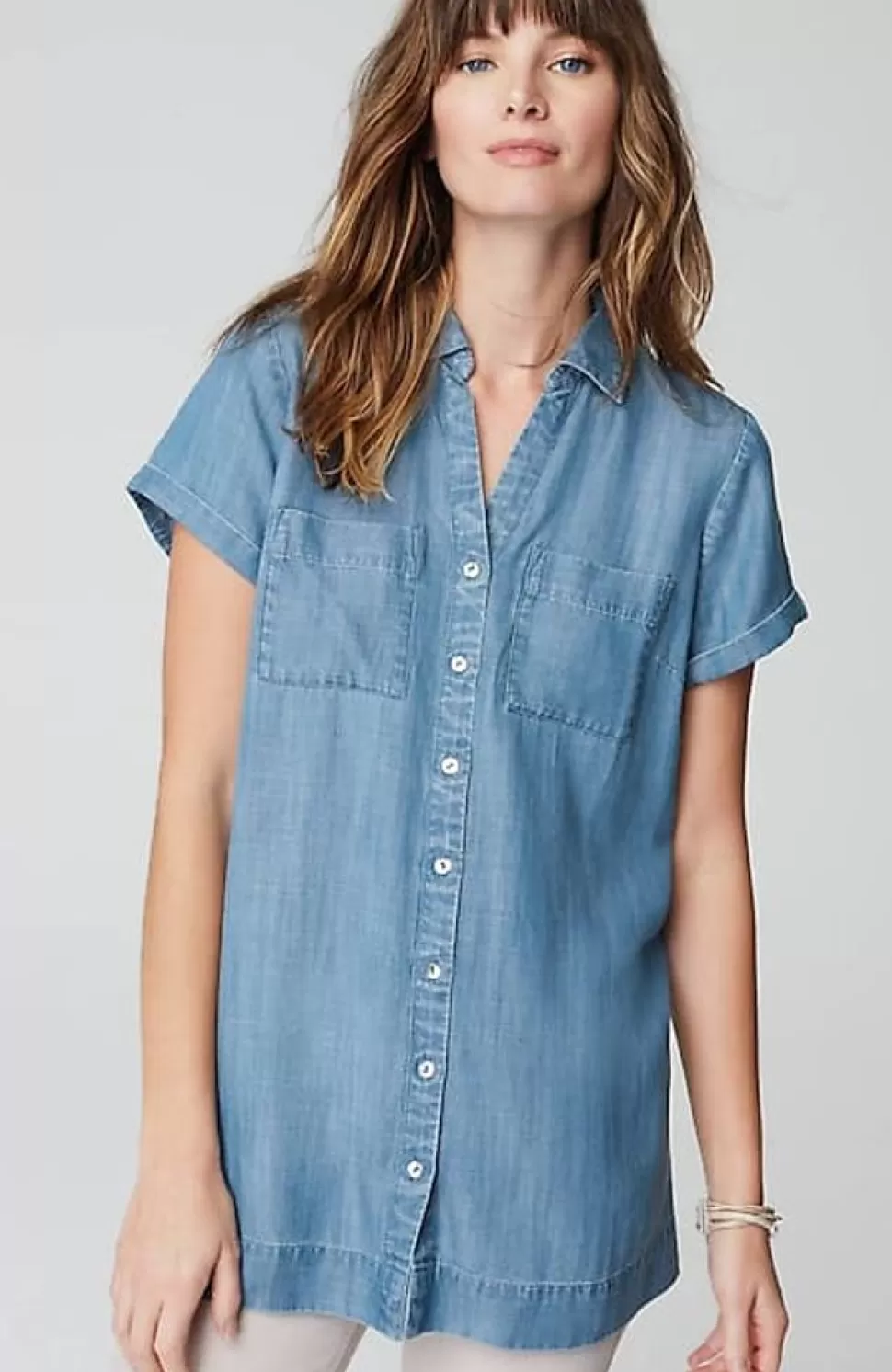 Indigo Button-Front A-Line Tunic | Jjill | J.Jill Store
