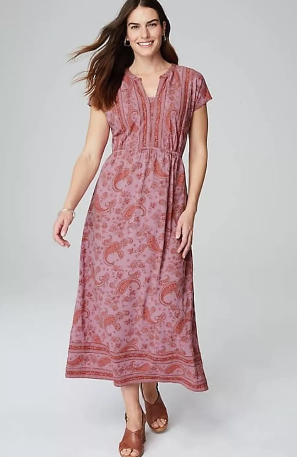 Pure Jill Border-Print Maxi Dress | Jjill | J.Jill Outlet