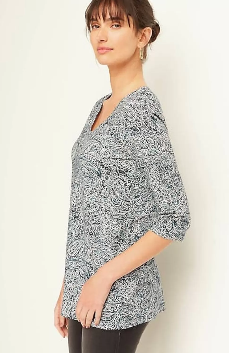 Pure Jill Printed Soft-V-Neck Top | Jjill | J.Jill Cheap
