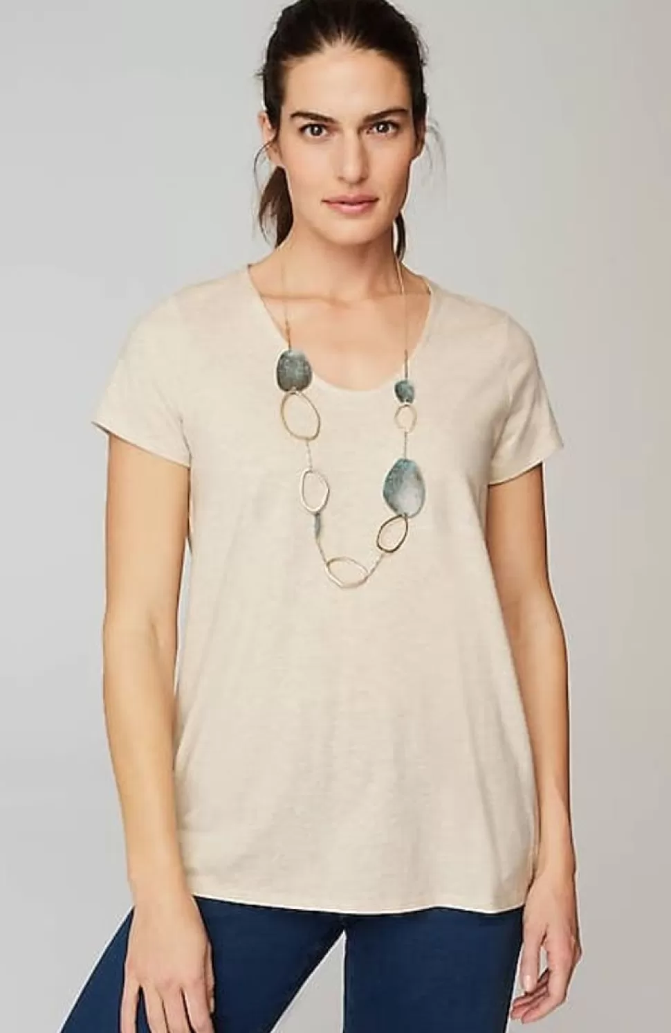 Pure Jill Side-Slit Elliptical Tee | Jjill | J.Jill Online