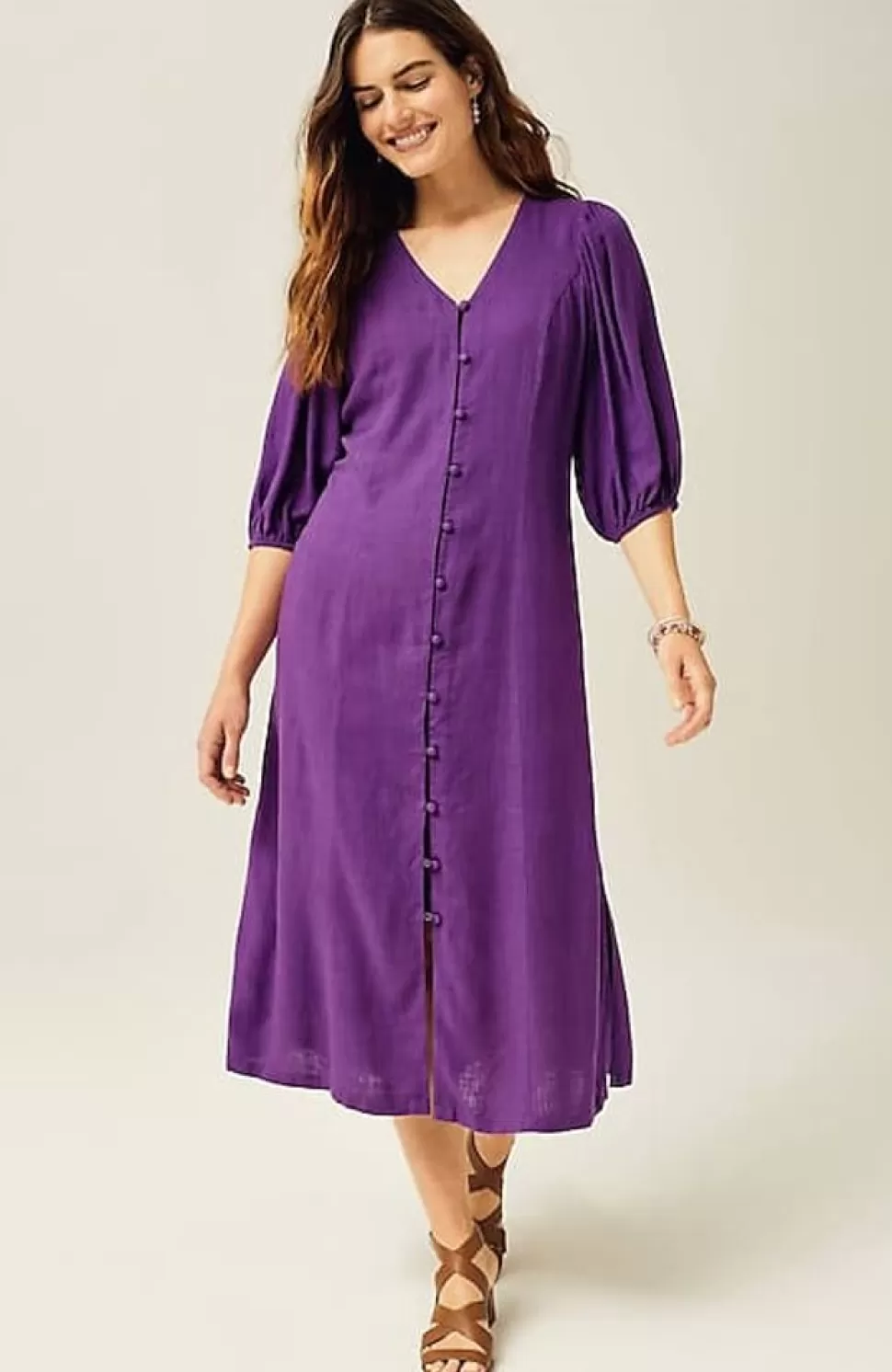 Seamed Button-Front Midi Dress | Jjill | J.Jill Shop