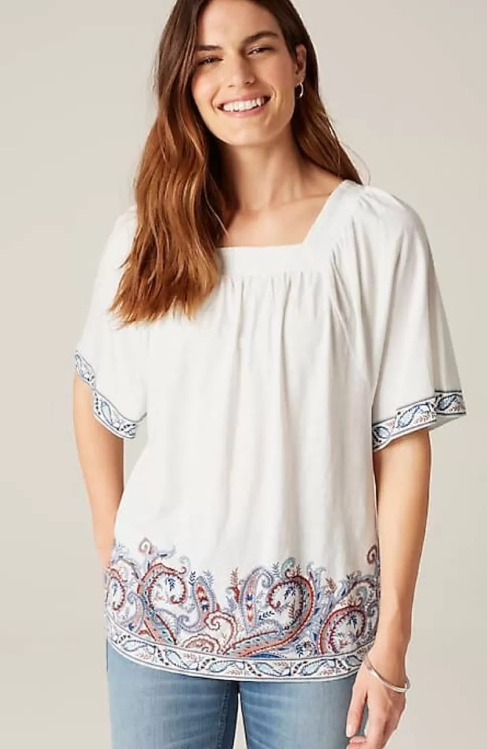 Square-Neck Elbow-Sleeve Top | Jjill | J.Jill Shop