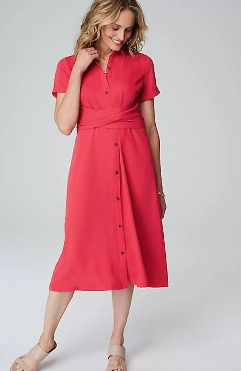 Wearever Button-Front Belted Shirtdress | Jjill | J.Jill Flash Sale