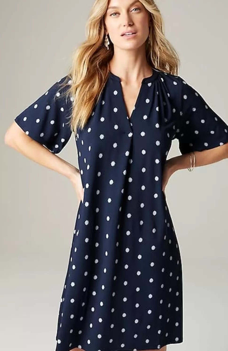 Wearever Shirred-Neckline Flutter-Sleeve Dress | Jjill | J.Jill Discount